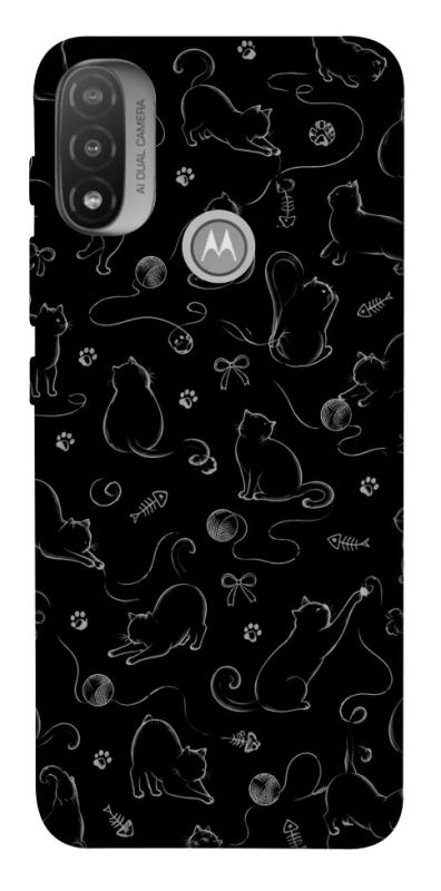 Чехол itsPrint Котячі силуети для Motorola Moto E20, armored, купить оптом с доставкой