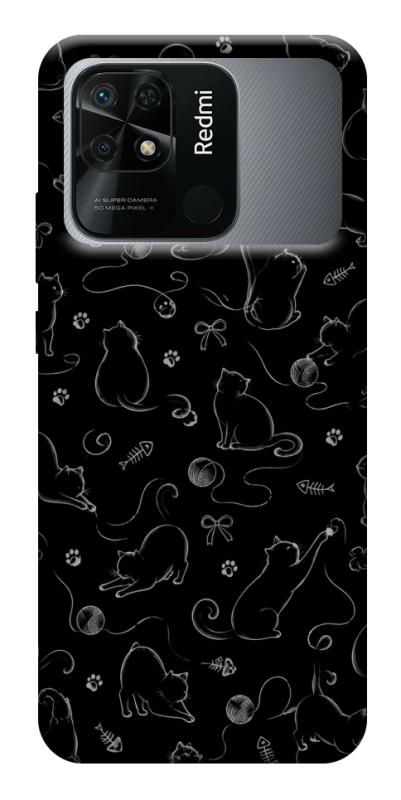 Чохол itsPrint Котячі силуети для Xiaomi Redmi 10C, armored, купити оптом з доставкою