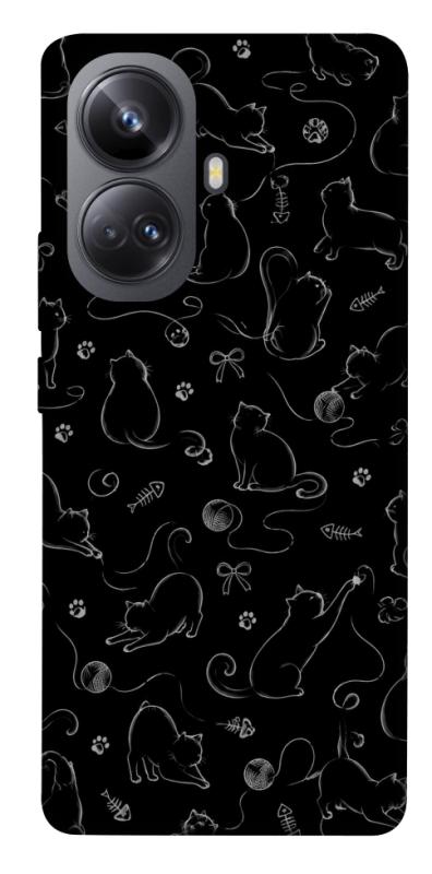 Чохол itsPrint Котячі силуети для Realme 10 Pro+, armored, купити оптом з доставкою