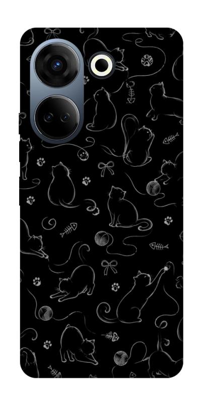 Чохол itsPrint Котячі силуети для TECNO Camon 20 Pro (CK7n), armored, купити оптом з доставкою