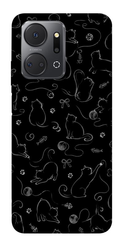 Чохол itsPrint Котячі силуети для Huawei Honor X7a, armored, купити оптом з доставкою