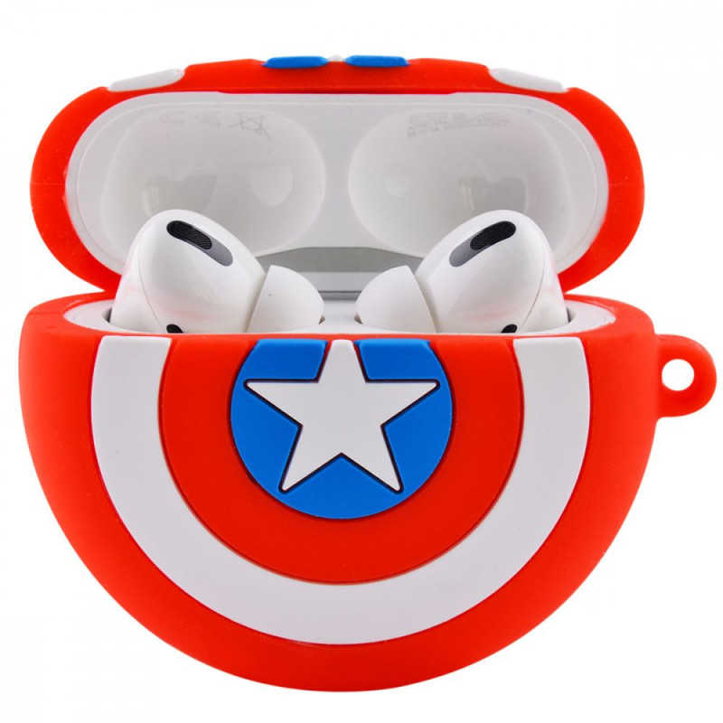 Силиконовый футляр Marvel & DC series для наушников AirPods 3 + кольцо на картинке №2