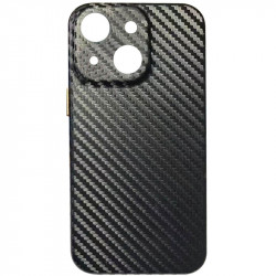 Уценка Кожаный чехол Leather Case Carbon series для Apple iPhone 13 (6.1")