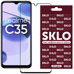 Захисне скло SKLO 3D (full glue) для Realme C35