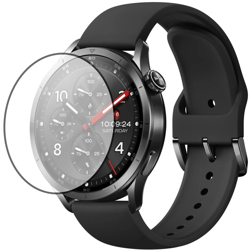 Полімерна плівка 3D (full glue) (тех.пак) для Xiaomi Watch S5, Чорний, Броньована плівка, купити оптом з доставкою
