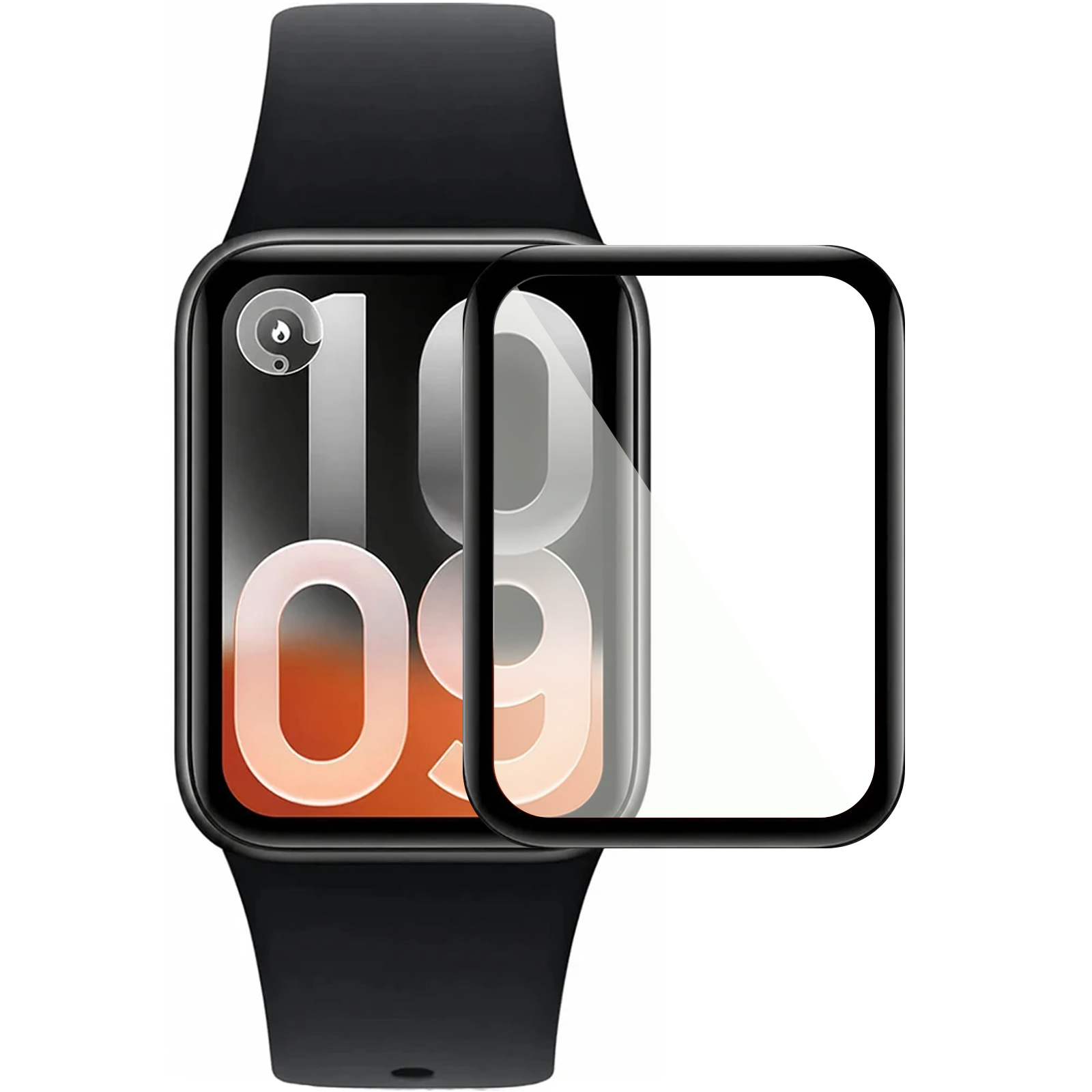 Полимерная пленка 3D (full glue) (тех.пак) для Xiaomi Mi Band 10 Pro / 10 Pro NFC, Черный, Бронированная пленка, купить оптом с доставкой