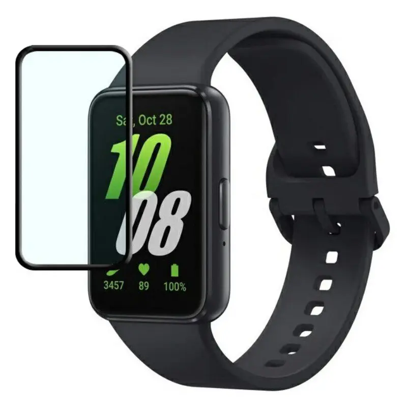 Полимерная пленка 3D (full glue) (тех.пак) для Samsung Galaxy Fit3, Черный, Бронированная пленка, купить оптом с доставкой