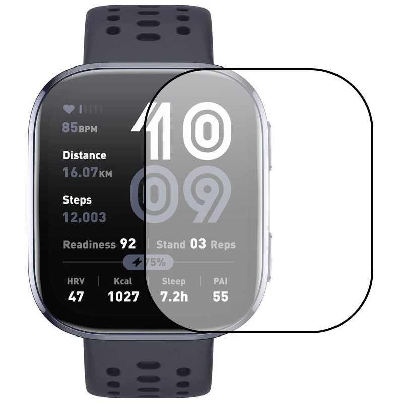 Полимерная пленка 3D (full glue) на экран для Amazfit Bip Max | с полной проклейкой Фото 1 Полимерная пленка 3D (full glue) на экран для Amazfit Bip Max | с полной проклейкой на картинке №1