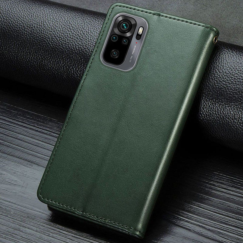 Кожаный чехол-книжка GETMAN Gallant (PU) для Xiaomi Redmi Note 10 / Note 10s, Зеленый 4, Искусственная кожа, купить оптом с доставкой
