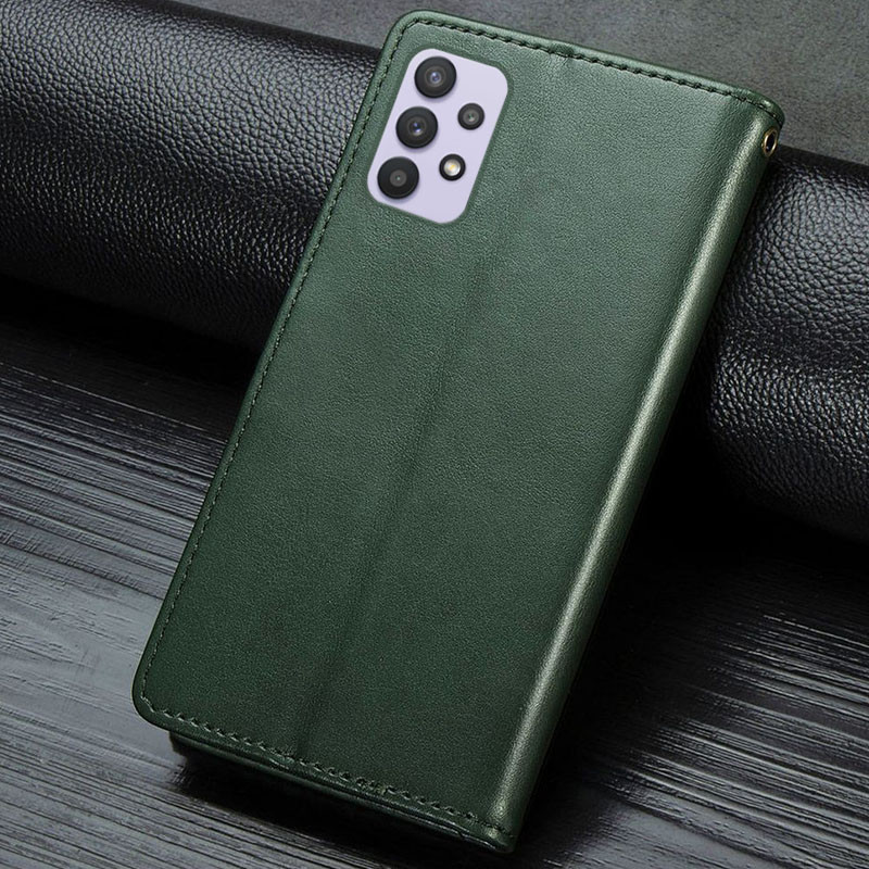 Кожаный чехол-книжка GETMAN Gallant (PU) для Samsung Galaxy A32 4G, Зеленый 5, Искусственная кожа, купить оптом с доставкой