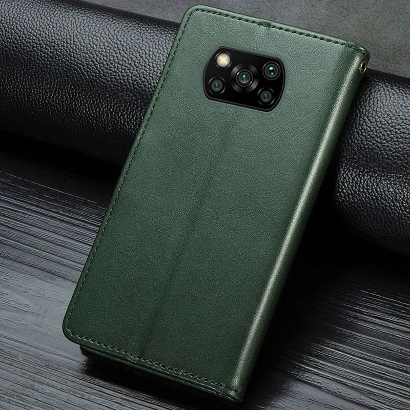 Кожаный чехол-книжка GETMAN Gallant (PU) для Xiaomi Poco X3 NFC / Poco X3 Pro, Зеленый 4, Искусственная кожа, купить оптом с доставкой