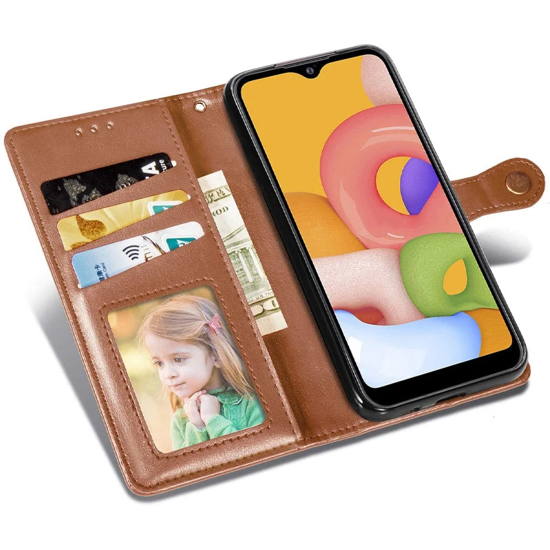 Кожаный чехол-книжка GETMAN Gallant (PU) для Samsung Galaxy S24 Ultra, Коричневый 1, Искусственная кожа, купить оптом с доставкой