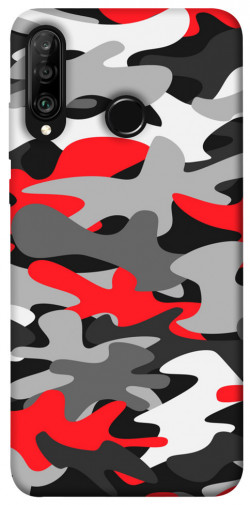 Чехол itsPrint Красно-серый камуфляж для Huawei P30 lite
