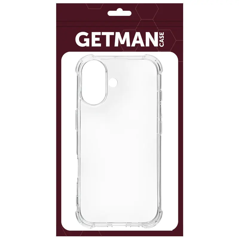 TPU чехол GETMAN Ease logo усиленные углы для Apple iPhone 17 (6.3"), Бесцветный (прозрачный) 7, TPU, купить оптом с доставкой