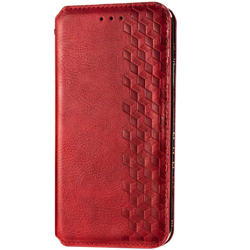 Кожаный чехол-книжка GETMAN Cubic (PU) для Samsung Galaxy A21s, Красный, Искусственная кожа, купить оптом с доставкой
