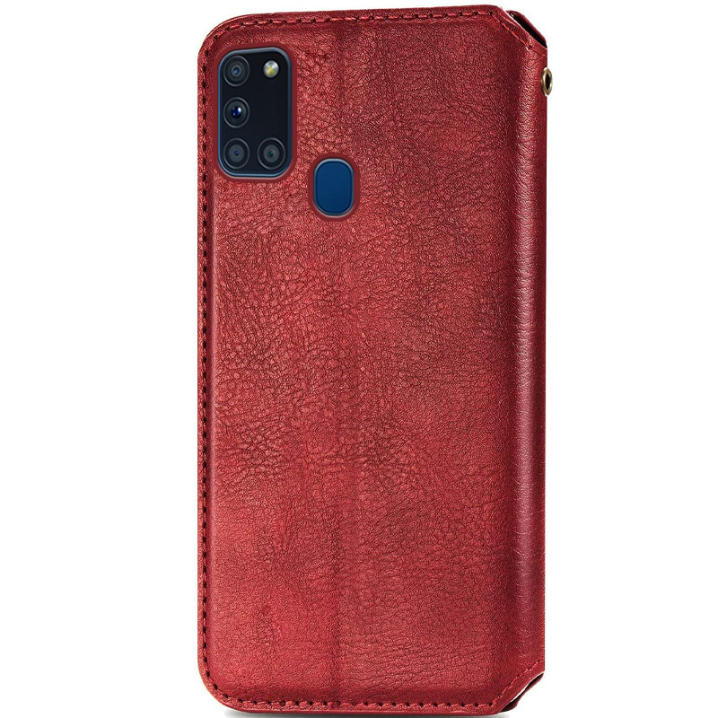 Кожаный чехол-книжка GETMAN Cubic (PU) для Samsung Galaxy A21s, Красный 1, Искусственная кожа, купить оптом с доставкой