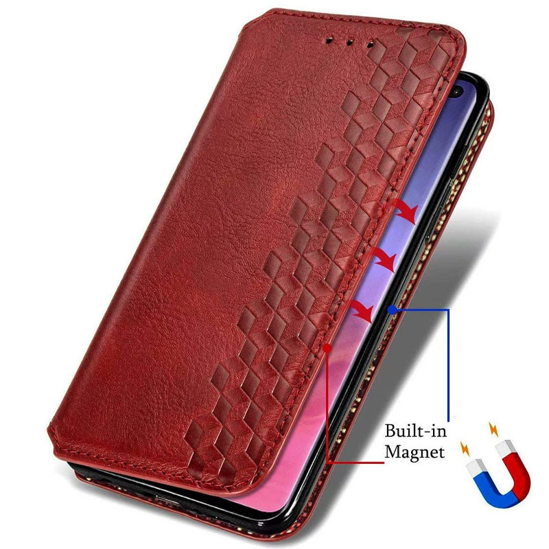 Кожаный чехол-книжка GETMAN Cubic (PU) для Samsung Galaxy A21s, Красный 3, Искусственная кожа, купить оптом с доставкой