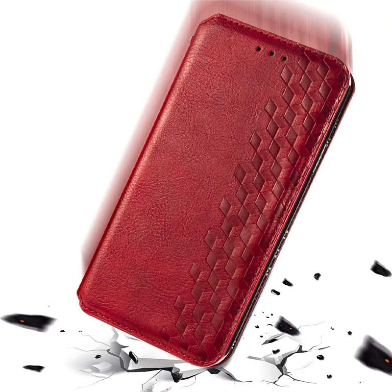 Кожаный чехол-книжка GETMAN Cubic (PU) для Samsung Galaxy A21s, Красный 4, Искусственная кожа, купить оптом с доставкой