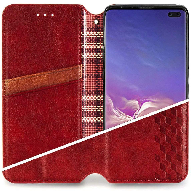 Кожаный чехол-книжка GETMAN Cubic (PU) для Samsung Galaxy A21s, Красный 5, Искусственная кожа, купить оптом с доставкой