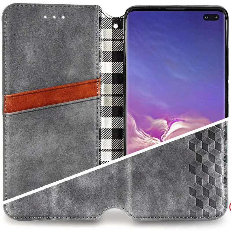 Кожаный чехол-книжка GETMAN Cubic (PU) для Samsung Galaxy A21s, Серый 4, Искусственная кожа, купить оптом с доставкой