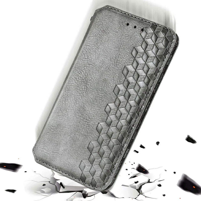 Кожаный чехол-книжка GETMAN Cubic (PU) для Samsung Galaxy A21s, Серый 5, Искусственная кожа, купить оптом с доставкой