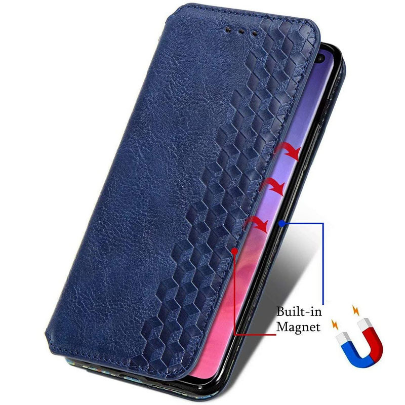 Кожаный чехол-книжка GETMAN Cubic (PU) для Samsung Galaxy A21s, Синий 3, Искусственная кожа, купить оптом с доставкой