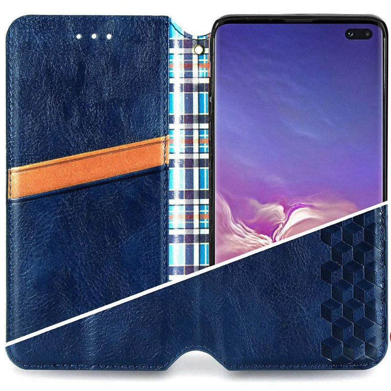 Кожаный чехол-книжка GETMAN Cubic (PU) для Samsung Galaxy A21s, Синий 4, Искусственная кожа, купить оптом с доставкой