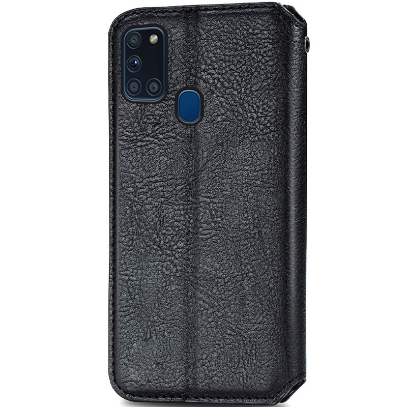 Кожаный чехол-книжка GETMAN Cubic (PU) для Samsung Galaxy A21s, Черный 1, Искусственная кожа, купить оптом с доставкой