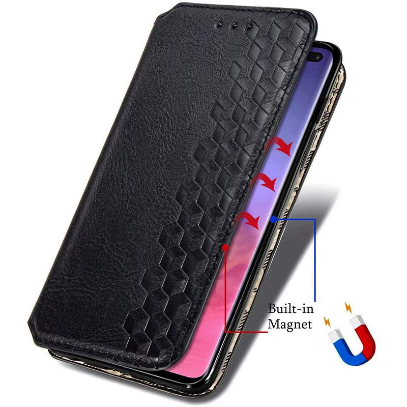 Кожаный чехол-книжка GETMAN Cubic (PU) для Samsung Galaxy A21s, Черный 3, Искусственная кожа, купить оптом с доставкой