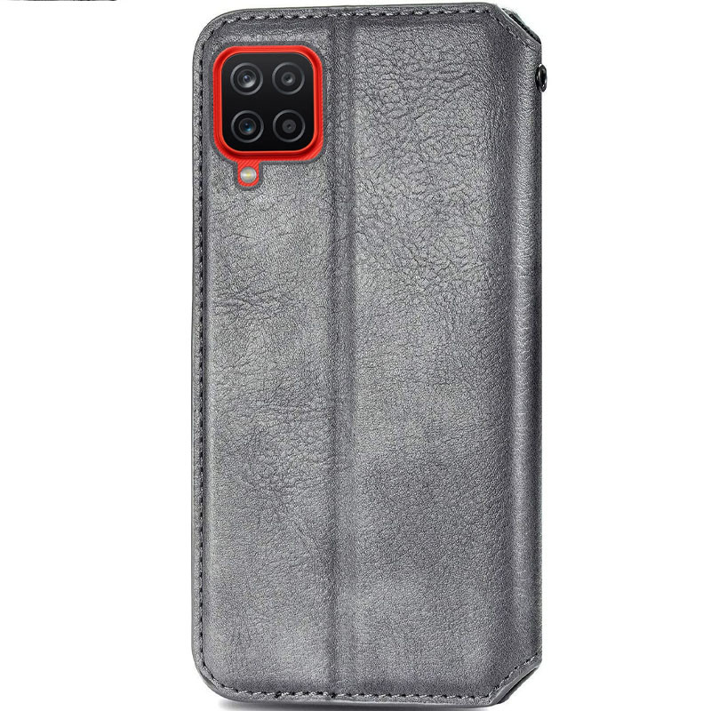 Кожаный чехол-книжка GETMAN Cubic (PU) для Samsung Galaxy A12 / M12, Серый 1, Искусственная кожа, купить оптом с доставкой