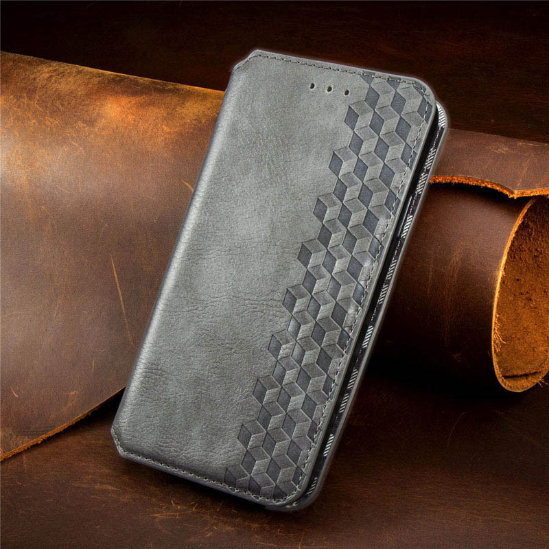 Кожаный чехол-книжка GETMAN Cubic (PU) для Samsung Galaxy A13 4G, Серый 5, Искусственная кожа, купить оптом с доставкой