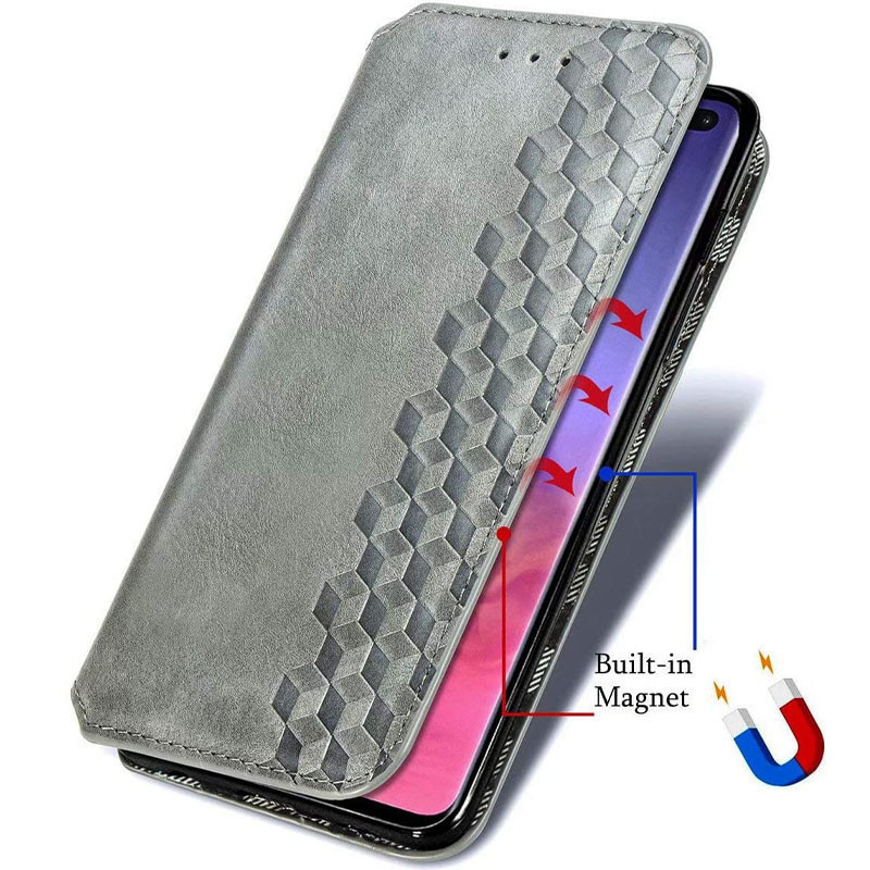 Кожаный чехол-книжка GETMAN Cubic (PU) для Xiaomi Redmi A1 / A2, Серый 2, Искусственная кожа, купить оптом с доставкой