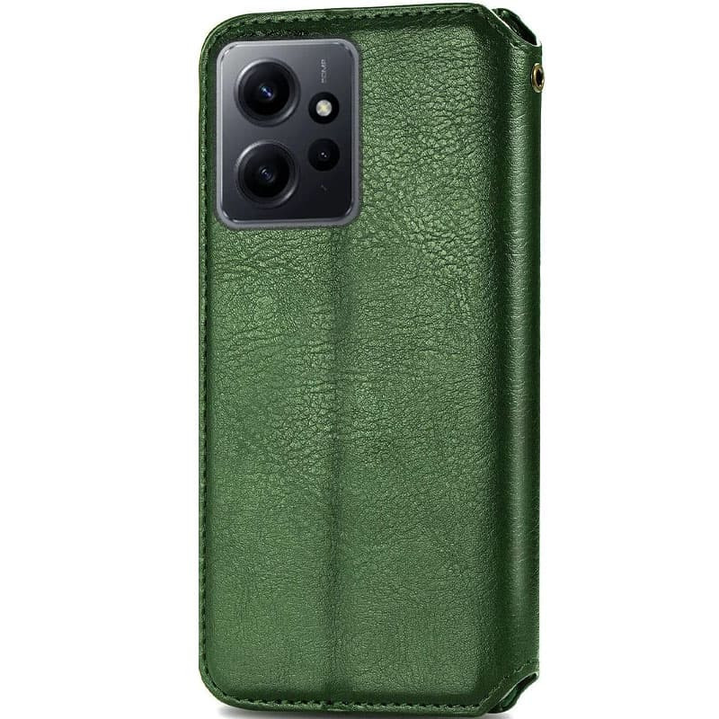 Кожаный чехол-книжка GETMAN Cubic (PU) для Xiaomi Redmi Note 12 4G, Зеленый 2, Искусственная кожа, купить оптом с доставкой