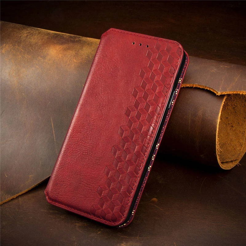 Кожаный чехол-книжка GETMAN Cubic (PU) для Samsung Galaxy A06, Красный 4, Искусственная кожа, купить оптом с доставкой