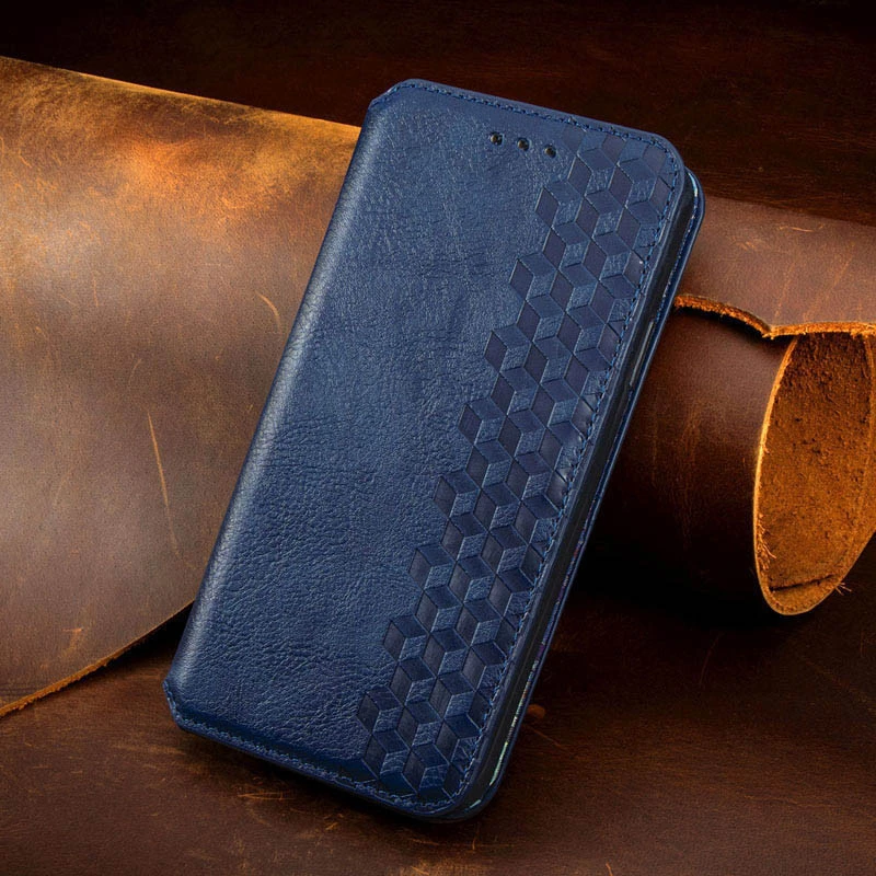 Кожаный чехол-книжка GETMAN Cubic (PU) для Samsung Galaxy A06, Синий 4, Искусственная кожа, купить оптом с доставкой
