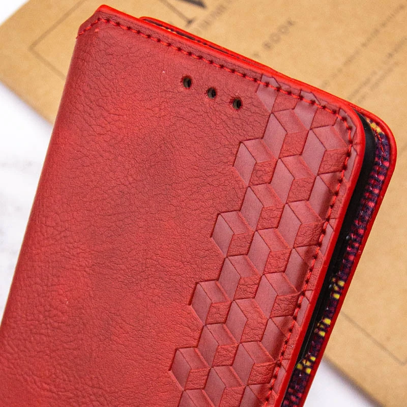 Кожаный чехол-книжка GETMAN Cubic (PU) для Xiaomi 14T Pro, Красный 4, Искусственная кожа, купить оптом с доставкой