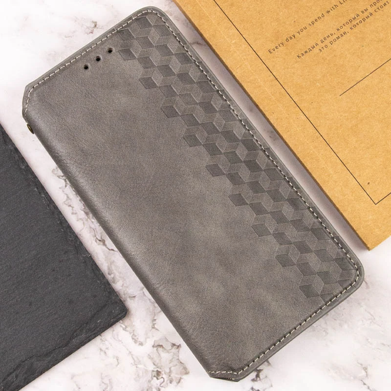 Кожаный чехол-книжка GETMAN Cubic (PU) для Samsung Galaxy A36 5G / A56 5G, Серый 6, Искусственная кожа, купить оптом с доставкой