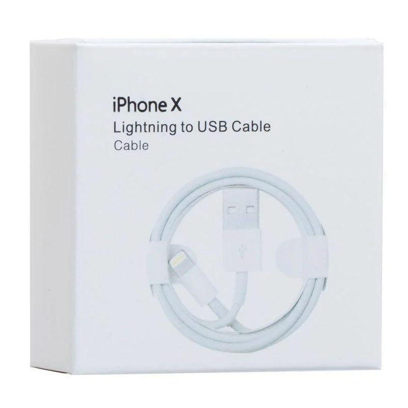 Дата кабель Foxconn для Apple iPhone USB to Lightning (AAA grade) (2m) (box, no logo) дивитися фото №3