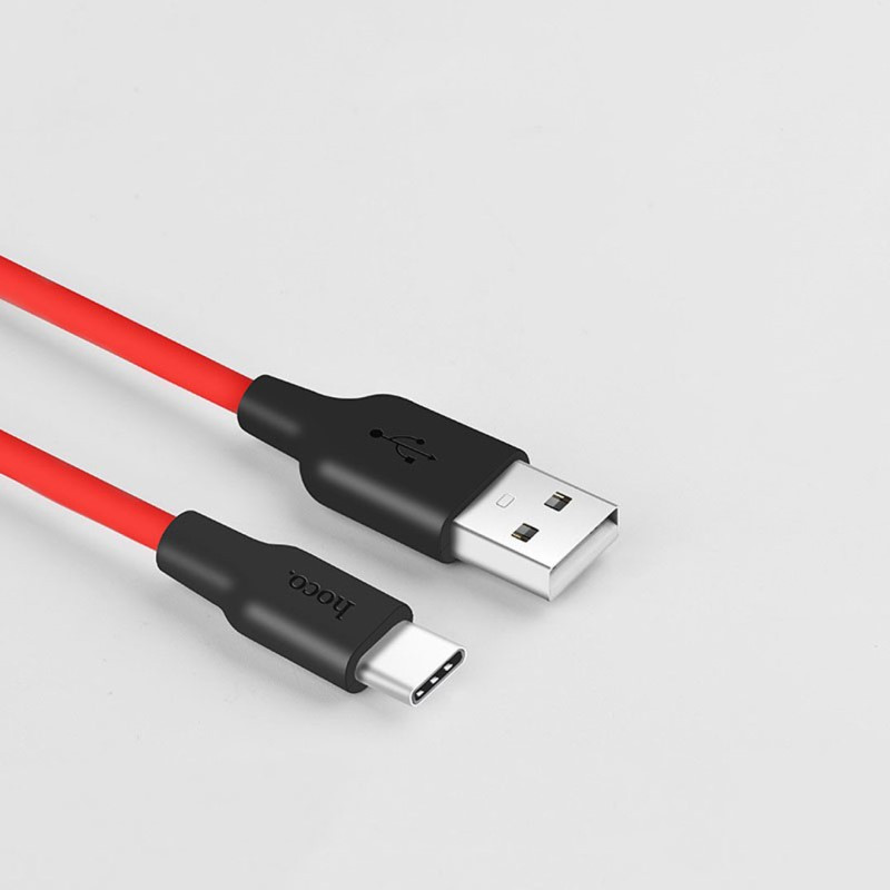 Дата кабель Hoco X21 Silicone Type-C Cable (1m), Черный / Красный 2, купить оптом с доставкой
