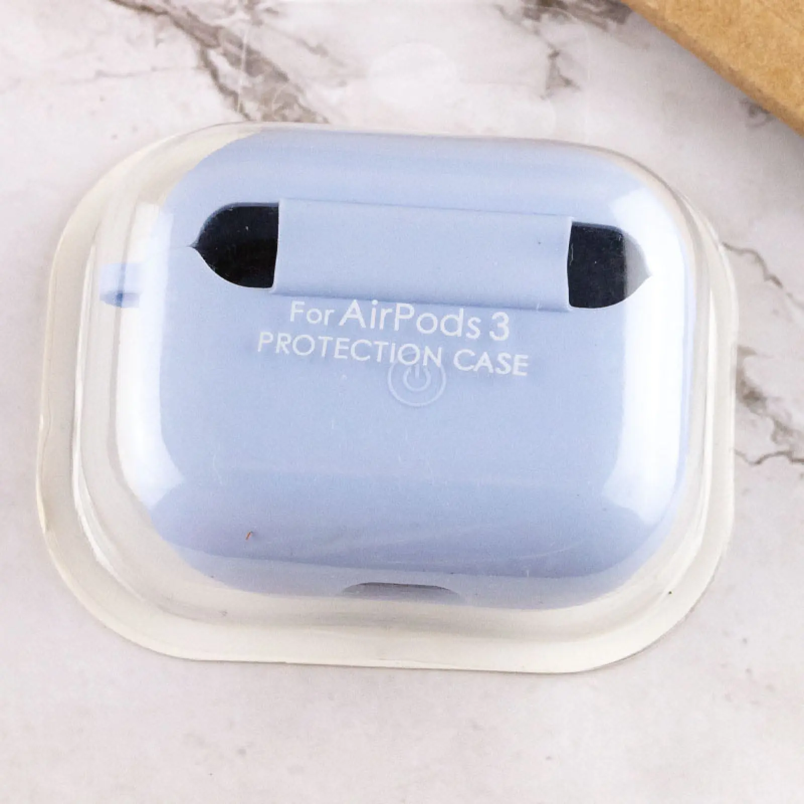 Уценка Силиконовый футляр с микрофиброй для наушников Airpods 3, Вскрытая упаковка / Голубой / Lilac Blue 3, Силикон, купить оптом с доставкой
