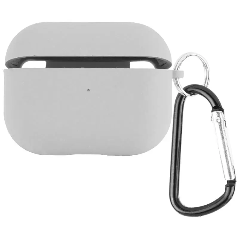 Уценка Силиконовый футляр с микрофиброй для наушников Airpods 3, Вскрытая упаковка / Серый / Stone, Силикон, купить оптом с доставкой