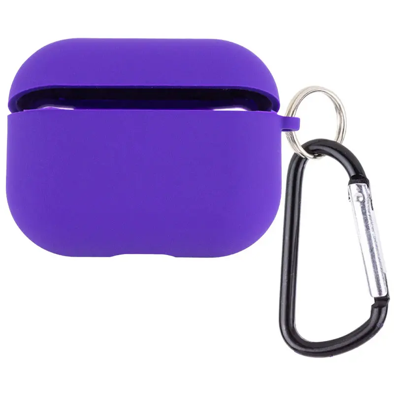 Силиконовый футляр с микрофиброй для наушников Airpods Pro 3, Фиолетовый / Ultra Violet, Силикон, купить оптом с доставкой