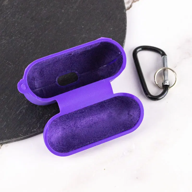 Силиконовый футляр с микрофиброй для наушников Airpods Pro 3, Фиолетовый / Ultra Violet 3, Силикон, купить оптом с доставкой