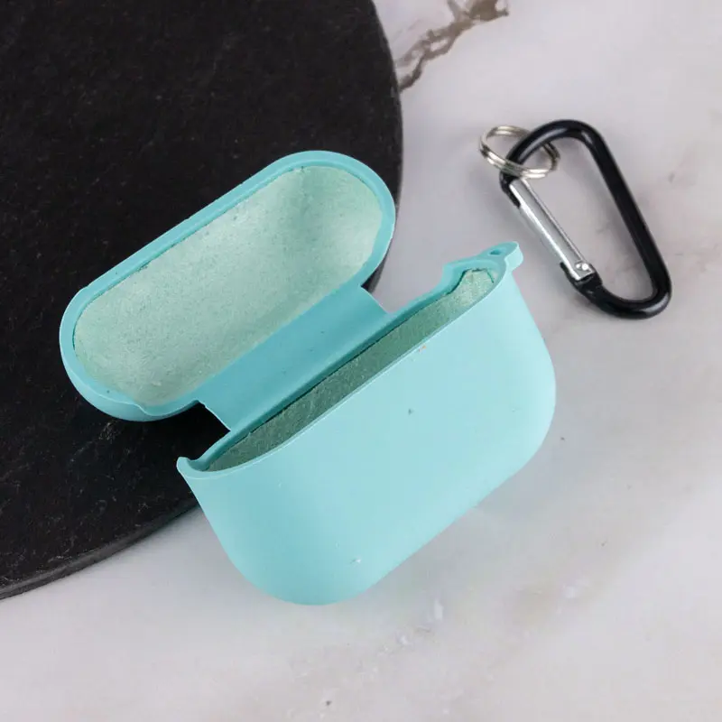 Силиконовый футляр с микрофиброй для наушников Airpods Pro 3, Бирюзовый / Marine Green 2, Силикон, купить оптом с доставкой