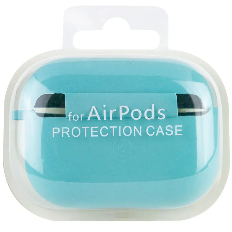Силиконовый футляр с микрофиброй для наушников Airpods Pro 3, Бирюзовый / Marine Green 4, Силикон, купить оптом с доставкой