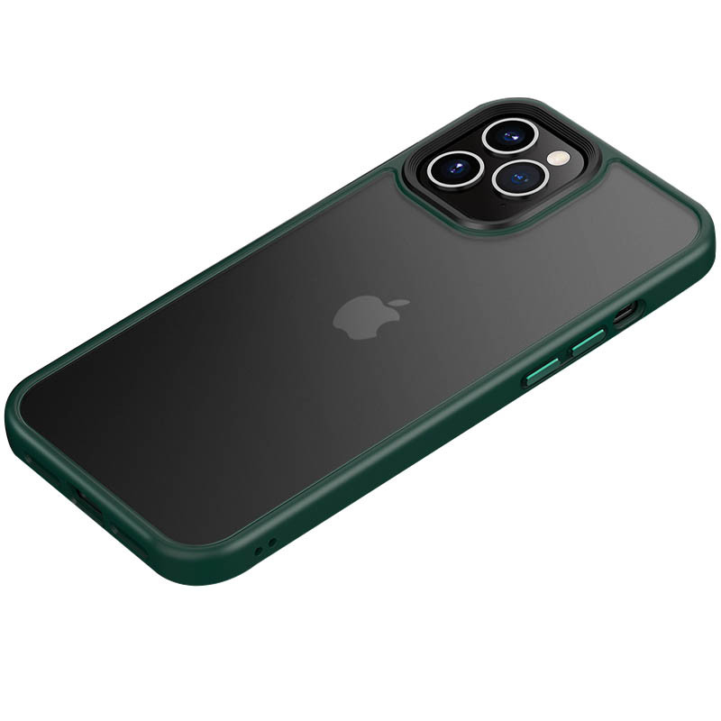 TPU+PC чехол Metal Buttons для Apple iPhone 12 Pro / 12 (6.1) на картинке №1