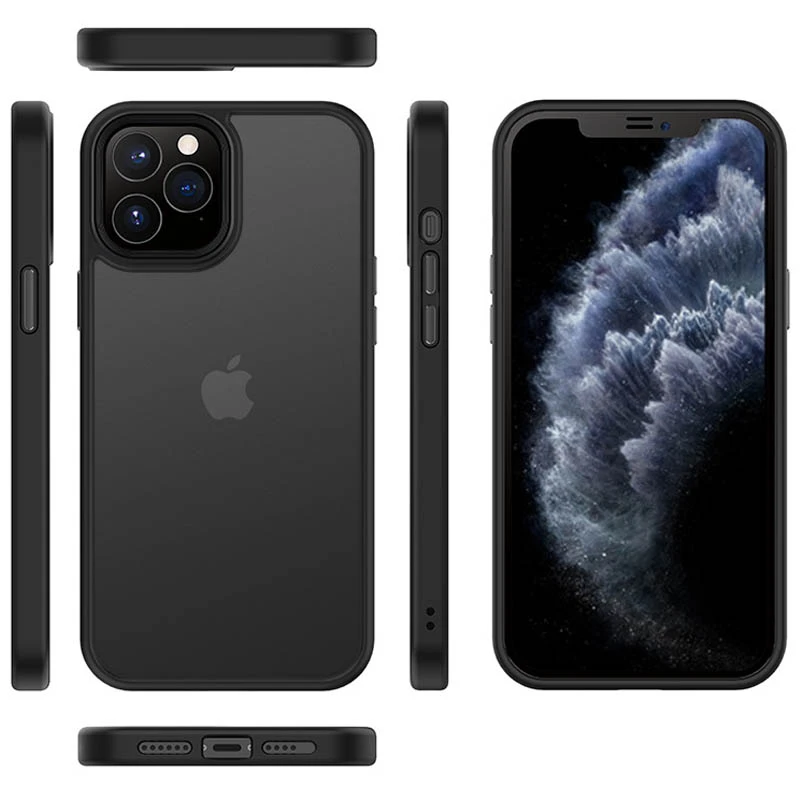 TPU+PC чехол Metal Buttons для Apple iPhone 12 Pro / 12 (6.1"), Черный / Black 1, TPU+PC, купить оптом с доставкой