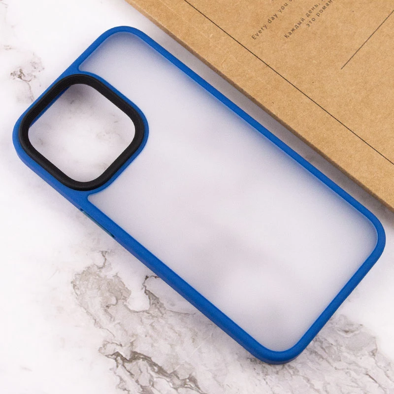TPU+PC чехол Metal Buttons для Apple iPhone 12 Pro / 12 (6.1"), Голубой / Light Blue 3, TPU+PC, купить оптом с доставкой