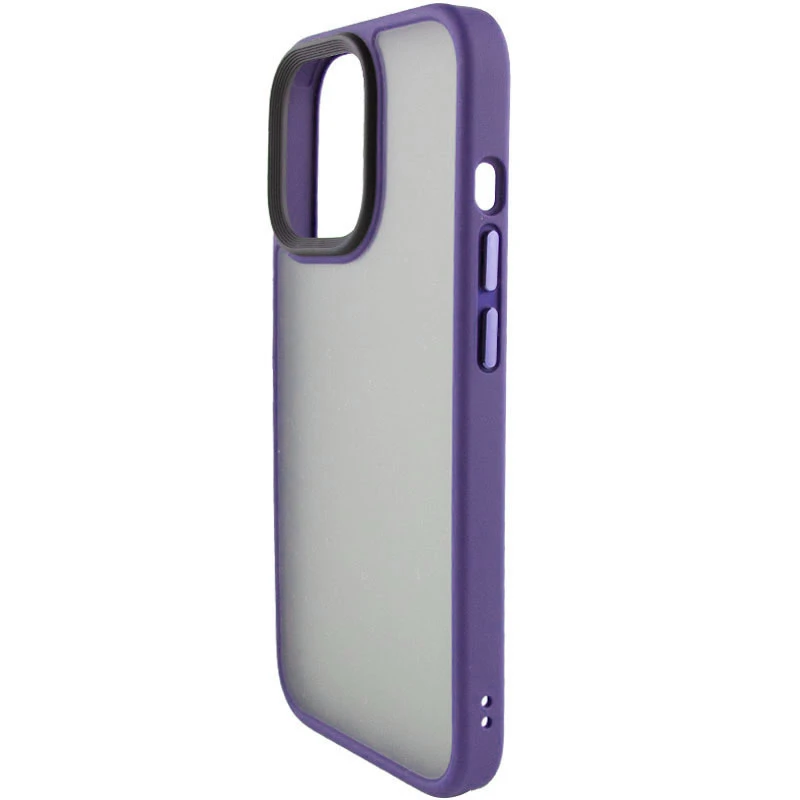 TPU+PC чехол Metal Buttons для Apple iPhone 12 Pro / 12 (6.1"), Темно-фиолетовый / Dark Purple 1, TPU+PC, купить оптом с доставкой