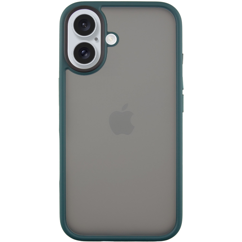 TPU+PC чохол Metal Buttons для Apple iPhone 16 (6.1"), Зелений / Dark Green, TPU+PC, купити оптом з доставкою